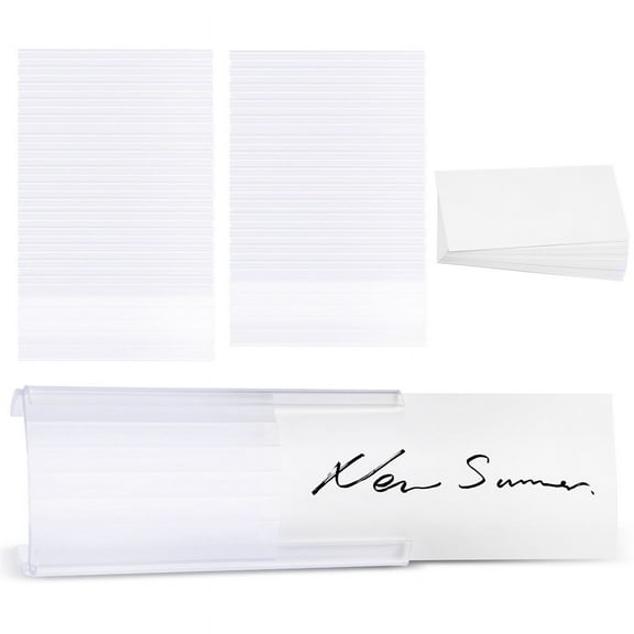 Wire Shelf Label Holders, 30 Pack Plastic Clips with Paper Removable Rack Holder