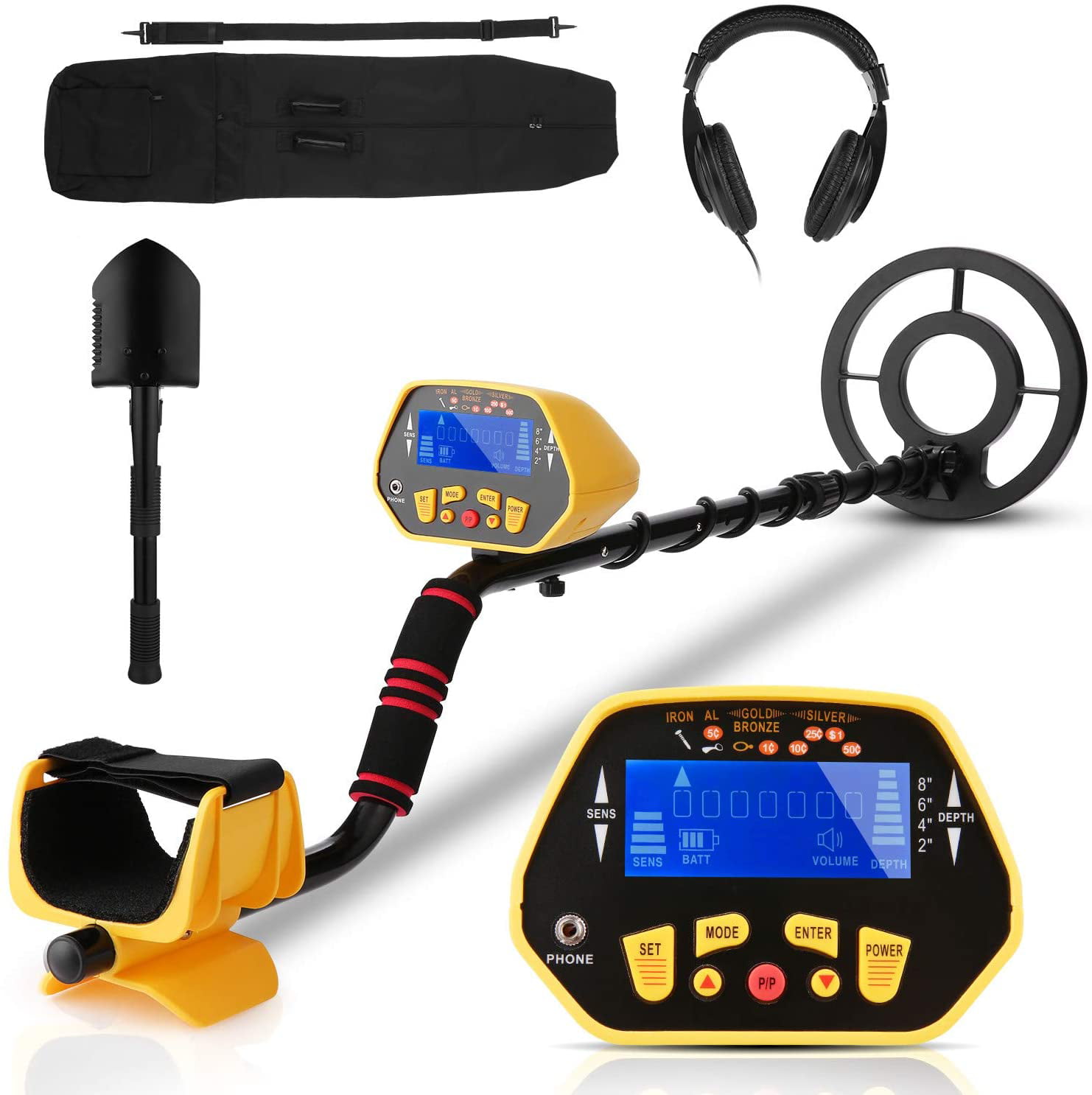 2 Modes Metal Detector Gold Search Device Portable Lightweight 