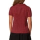 thumbnail image 3 of Blusa vintage de los años 50 para mujer con botones y mangas cortas de lunares, tamaño XS, color burdeos, 3 of 5