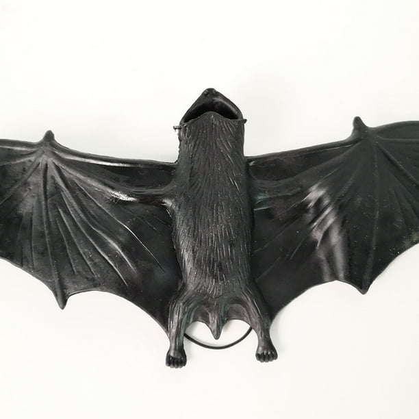 Halloween Bat Decorations 4 Pcs Realistic Hairy bats Set Scary bat Props for Indoor Outdoor and Yard Creepy Decor