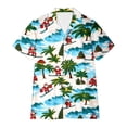 thumbnail image 2 of Christmas in July Shirt for Women Hawaiian Xmas Button Down Shirts Funny Santa Claus Tshirt Casual Holiday Tee Tops Summer Clothes, 2 of 6