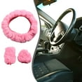 thumbnail image 2 of Rooha Car Decor Steering Wheel Cover Car Luxurious Plush Set Change Components Easy To Use Handbrake Cover High Performance 38Cm, 2 of 9