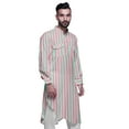 thumbnail image 3 of Atasi Asymmetric Style Rayon Mens Kurta Printed Long Casual Kurta Shirt, 3 of 6