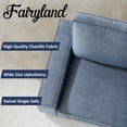 thumbnail image 3 of Fairyland Modern Swivel Sofa Chair for Living Room, Chenille 1 Seater Small Couch for Apartment, Blue, 3 of 7