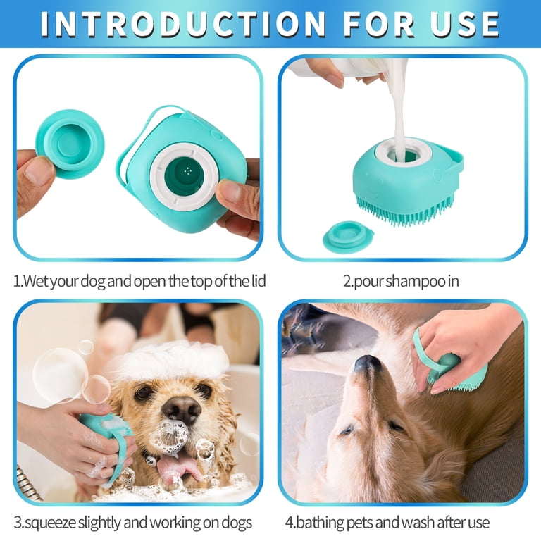 Qweryboo 3Pcs Dog Bath Scrubber Set With Ring Handle photo 2