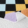 thumbnail image 5 of Manfei Classic Plaid Quilt Full,Vintage Checkered Full Bedspread Sets,Black Orange White,3 Pieces,1 Coverlet and 2 Pillowcases, 5 of 7