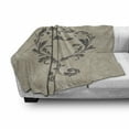 thumbnail image 3 of Taupe Soft Flannel Fleece Throw Blanket, Happy Valentine's Day Hand Writing Laurel Leaves Forming a Heart Victorian, Cozy Plush for Indoor and Outdoor Use, 50" x 70", Taupe Tan, by Ambesonne, 3 of 6