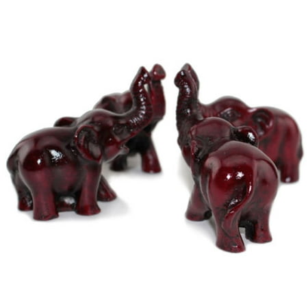 Set of 4 Feng Shui Red Elephant Statues Wealth Lucky Figurines Home Decor Housewarming Congratulatory (Best Feng Shui Colors)