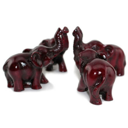 Set of 4 Feng Shui Red Elephant Statues Wealth Lucky Figurines Home Decor Housewarming Congratulatory (Best Feng Shui Numbers)