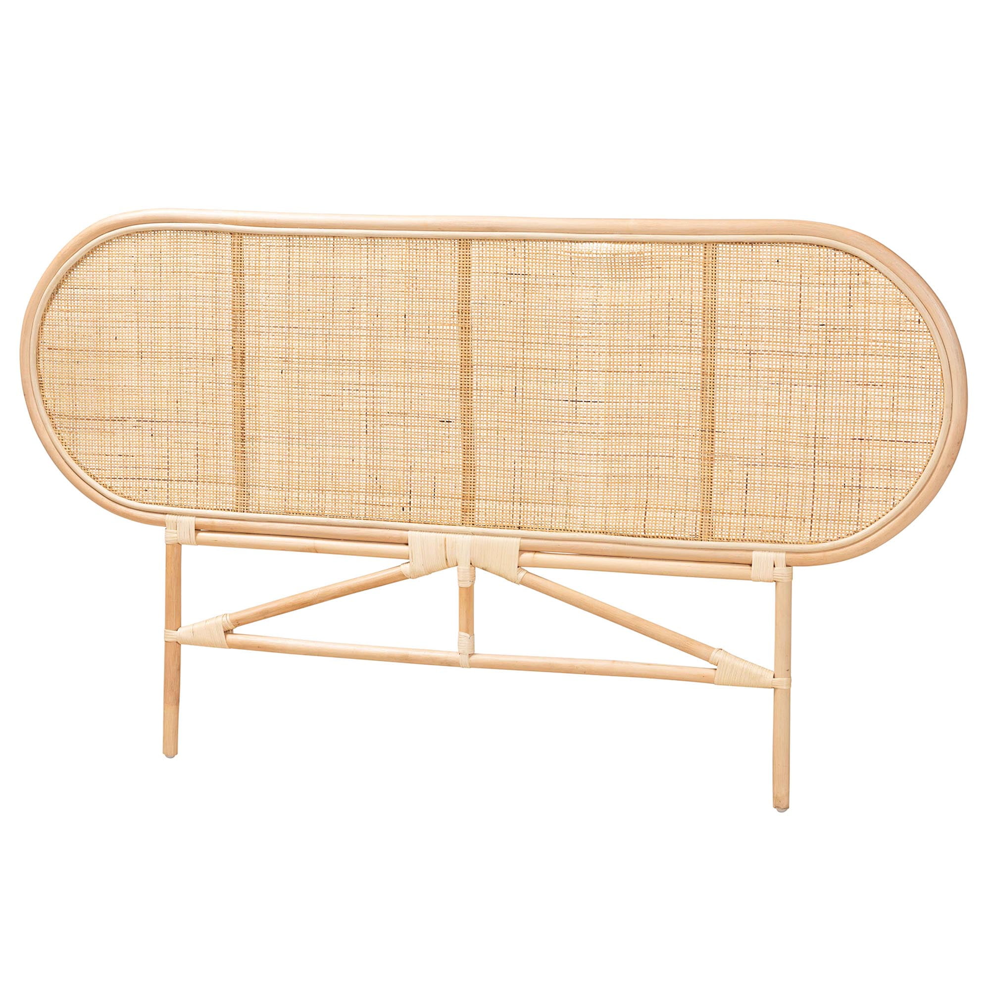 bali & pari Reegan Rattan BOHO Headboard, Queen Size, Natural Brown