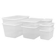 thumbnail image 6 of Sterilite 28 Quart Small Storage Bin, Clear Plastic Storage Container with Snap-On Lid, White, 6 of 6