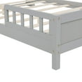 thumbnail image 6 of Kids Full Size Bed Frame with Pine Wood Bookcase Headboard, LED Motion Sensor Night Light & 2 Adjustable Guardrails, No Box Spring Required, Grey, 6 of 9