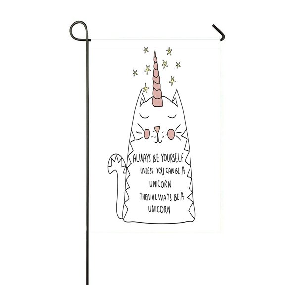 ECZJNT cute cat unicorn Garden Flag Outdoor Flag Home Party Garden Decor 12x18 Inch