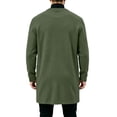 thumbnail image 6 of TKKCS Mens Button Down Cardigan Jacket Crew Neck Mid‑Length Fall Winter Long Sleeve Casual Outerwear with Pockets Green XL, 6 of 7