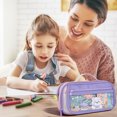 thumbnail image 4 of PEONAVET Stationery Storage Large Capacity Pencil Case Flip Cover Stationery Box Multifunctional Transparent Pencil Case, 4 of 6