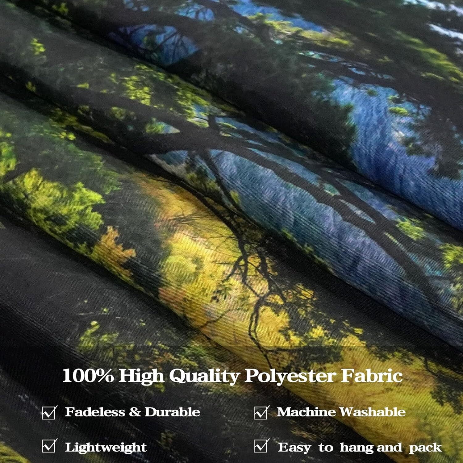 Nature Forest Mountain Tapestry Green Pine Tree Tapestry for Bedroom Aesthetic White Clouds Flowing River Landscape Classroom Tapestries Wall Hanging for Living Room Dorm Office90x60in