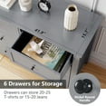 thumbnail image 2 of Commode Moderne Spacieuse à 6 Tiroirs pour Chambre – Haute Commode en Bois avec Rangement Profond, Poignées Dorées, Organisateur de Garde-Robe pour Salon, Couloir, Entrée, Chambre de Bébé – Gris ZVD1008-002, 2 of 8