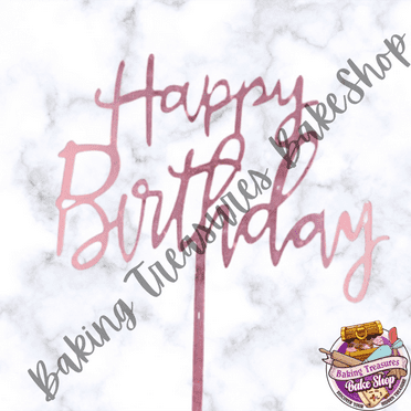 Happy Birthday Pink Cake Topper