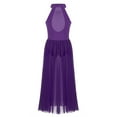 thumbnail image 5 of Alvivi Robe de Danse Ballet Col Montant pour Filles Jupe Longue de Gymnastique Moderne Violet 8, 5 of 5