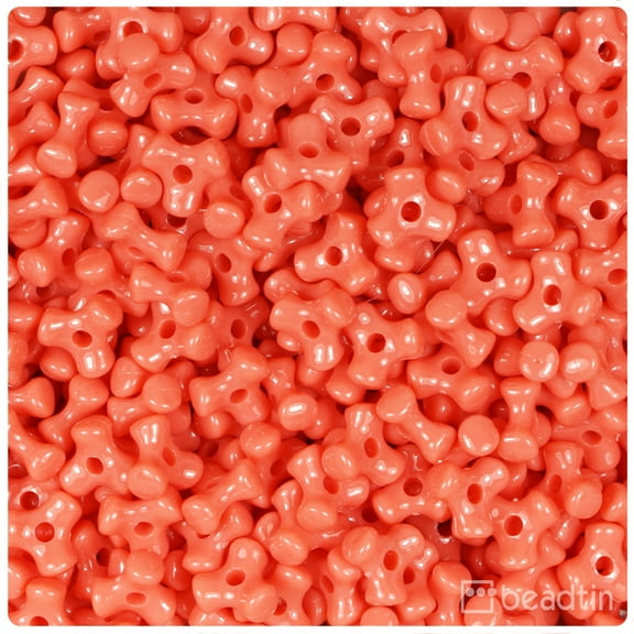 BeadTin Coral Opaque 11mm TriBead Craft Beads (500pcs)