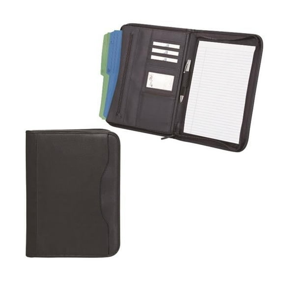 Zippered Notepad Portfolio - Black