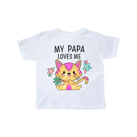 

Inktastic My Papa Loves Me with Cute Kitten and Flowers Gift Toddler Boy or Toddler Girl T-Shirt