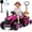 Pink, variant on Joyracer 12V Ride on Toys, 2-in-1 Ride on Tractor with Detachable Trailer & Remote Control, Power Car Wheels w/ Shovel, Bluetooth, Music, LED Lights, Pink
