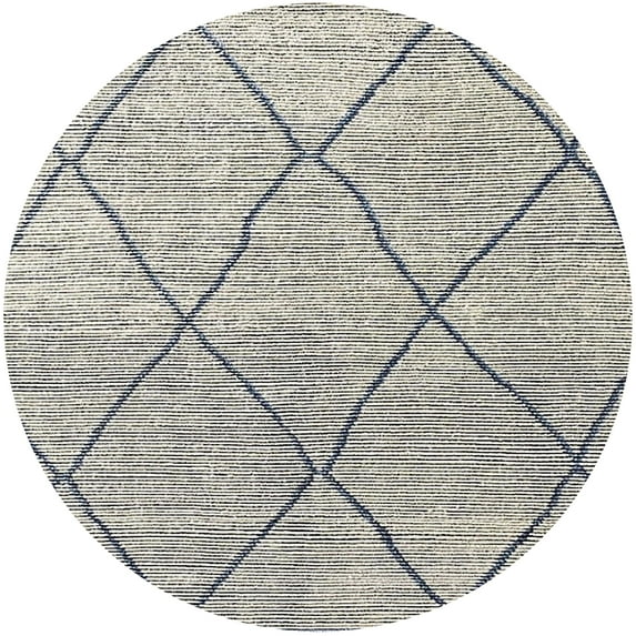 Ahgly Company Indoor Round Mid-Century Modern Gray Oriental Area Rugs, 3' Round