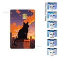 thumbnail image 1 of Cute Black Cat Cartoon PVC Film Skin Sticker for Debit Card Credit Bank Card Sticker Shining Rainbow Stars Love Card Sticker, 1 of 6
