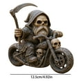 thumbnail image 3 of Unique Skeleton Gnome Motorcycle Rider Ornament, Mysterious Spectral Design With Intricate Crafting, Versatile Decor For Home Office Living Room Man Cave, 3 of 5