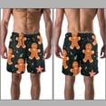 thumbnail image 3 of luoweisi Men's Beach Shorts Quick Dry Swim Trunks with Mesh Lining Christmas Gingerbread Man M, 3 of 5