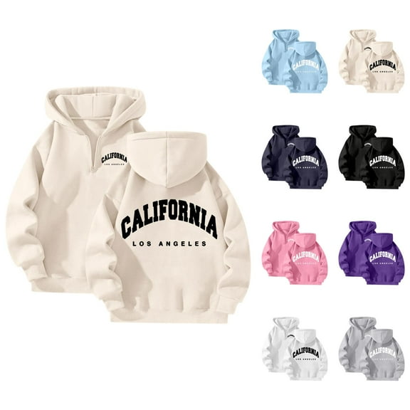 Hoodies for Women 2025 California Los Angeles Hoodie Long Sleeve Graphic Y2K Hoody Hooded Sweatshirt Women Pullover