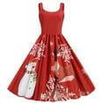 thumbnail image 2 of CEHVOM Robe de Noël Rétro à Manches Courtes Décontractée et Ample pour Femmes avec Capuche et Imprimé, 2 of 4