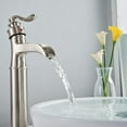 thumbnail image 5 of Brushed Nickel Single Handle Bathroom Sink Faucet Waterfall Vessel Mixer w/Drain, 5 of 8