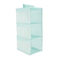 thumbnail image 1 of Organizador colgante de armario de 3 estantes, estantes de almacenamiento colgantes, estantes colgantes plegables para armario con cintas mágicas, azul, 1 of 5