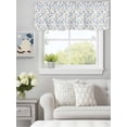 thumbnail image 6 of Curtain Valance for Windows, Country Flower Leaf Seamless Kitchen Valances Rod Pocket Short Curtains, Blue Beige Floral Plant Window Valance for Bedroom Bathroom Living room 42x12in, 6 of 9