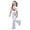 White, variant on Stylish Girls Casual Playwear Set Flared Pants and Short Sleeve Top Coordinated Two Piece Outfit for Comfortable Summer