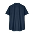 thumbnail image 6 of WREESH Men's Button Down Shirts Summer Short Sleeve Solid Color Fashion Home Casual Shirts with V-Neck for Men's Comfort Navy, 6 of 6