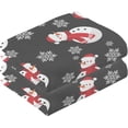 thumbnail image 2 of GZHJMY Christmas Snowman Winter Hand Towel Cotton Soft Absorbent Bath Hand Towels Decor, Multipurpose for Kitchen, Hotel, Spa, Yoga, Gym, Set of 2, 2 of 7