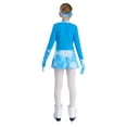 thumbnail image 4 of TSSOE Kids Girls Figure Ice Skating Dress with Gloves and Headband for Competition and Practice Dance Clothes Light Blue 12, 4 of 7