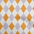 thumbnail image 1 of oneOone Viscose Chiffon Orange Fabric Check Argyle Dress Material Fabric Print Fabric By The Yard 42 Inch Wide, 1 of 5