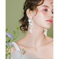 thumbnail image 5 of KAIYANG Pendientes largos de pétalos de rosa acrílicos, pendientes colgantes con flores exageradas, amarillos, 5 of 5