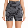 thumbnail image 6 of Seamless Camo Scrunch Workout Biker Shorts for Women Tummy Control High Waisted Athletic Gym Running Yoga Short,Black XL, 6 of 6