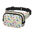 thumbnail image 2 of Fotbe Cute Dinosaur Cangurera Cuadrada con Estampado de Doble Capa, Bolsa de Cintura Ajustable Mini para Hombres y Mujeres, 2 of 9