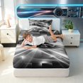 thumbnail image 5 of Erosebridal Race Car Twin Sheets, Speed Light Bedding, Black White 3pcs (1 Flat Sheet, 1 Fitted Sheet and 1 Pillowcase), 5 of 6