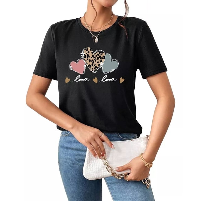 Playera De Mujer Patrón Ropa Casual Elegante Negra Moda Cita