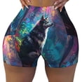 thumbnail image 2 of Goofa Colorful Plant Wolf Printed Workout Shorts Women Seamless Scrunch Butt Lifting High Waisted Gym Booty Shorts Elastic Workout Shorts-X-Large, 2 of 8