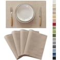 thumbnail image 2 of XmhyTop-A Beige Linen Place Mats 6-Pack 48*33cm Heat Resistant Cloth Placemats, Durable Restaurant Placemats for Indoor Use, Stain Resistant, 2 of 4