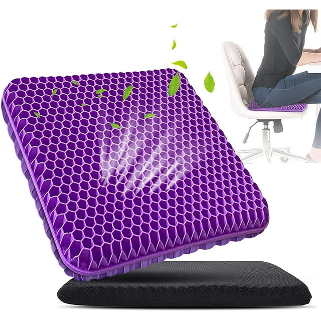 Gel Seat Cushion,Double Thick Breathable Seat Lumbar Support Chair