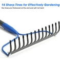 thumbnail image 5 of DEROFIT Heavy Duty Garden Bow Rake, 14 Tines Rake for Leaves, Metal Thatch Rake Yard Gardening Tools, 6ft, Blue, 5 of 5